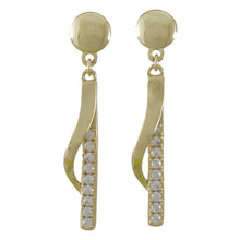 Cargar imagen en el visor de la galería, Arete de barra y circonias
