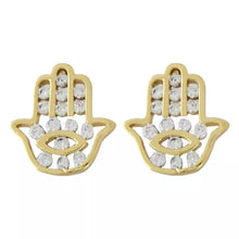 Cargar imagen en el visor de la galería, Arete HAMSA (mano protectora) y Circonias