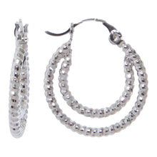 Cargar imagen en el visor de la galería, Arete arracada 2 tiras concéntricas 2cm