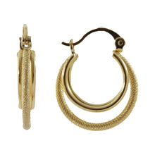 Cargar imagen en el visor de la galería, Arete arracada 3 tiras concéntricas