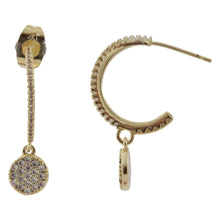 Cargar imagen en el visor de la galería, Arete arracada dije redondo y circonia