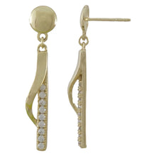 Cargar imagen en el visor de la galería, Arete de barra y circonias