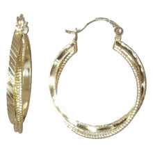 Load image into Gallery viewer, Arete arracada traslapada 2 tiras grabada y martillada