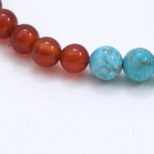 Cargar imagen en el visor de la galería, Pulsera de Turquesa y Cornalina con Mandala y dije de libélula.