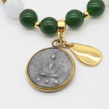 Load image into Gallery viewer, Various stones bracelet with ancient Buddha pendant, drop.