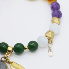 Load image into Gallery viewer, Various stones bracelet with ancient Buddha pendant, drop.
