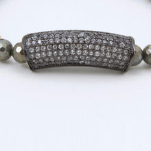 Load image into Gallery viewer, Pyrite bracelet with Zircon and Tree of Life charms.