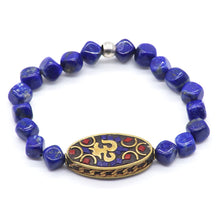 Cargar imagen en el visor de la galería, Pulsera de Lapislázuli con dije de Coral y Lapislázuli.