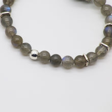 Cargar imagen en el visor de la galería, Pulsera de Perla gris y Labradorita.