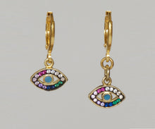 Load image into Gallery viewer, Earring with Protective Eye and crystals.