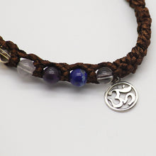 Cargar imagen en el visor de la galería, Pulsera 7 chakras. Piedras semipreciosas y Plata. Café