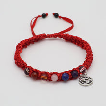 Cargar imagen en el visor de la galería, Pulsera 7 chakras. Piedras semipreciosas y Plata. Roja