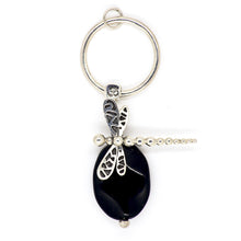 Load image into Gallery viewer, Onyx Pendant with Dragonfly and OM symbol