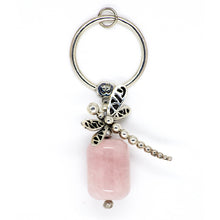 Load image into Gallery viewer, Rose Quartz Pendant with Dragonfly and OM symbol