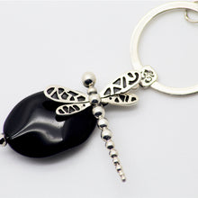 Load image into Gallery viewer, Onyx Pendant with Dragonfly and OM symbol