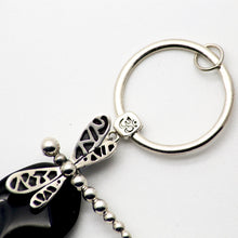 Load image into Gallery viewer, Onyx Pendant with Dragonfly and OM symbol