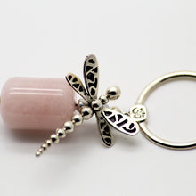 Load image into Gallery viewer, Rose Quartz Pendant with Dragonfly and OM symbol