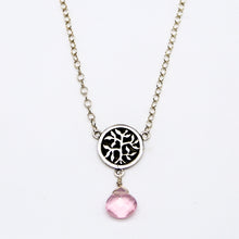 Cargar imagen en el visor de la galería, Collar de cadena con dije de Árbol de la Vida y Cuarzo Rosa.