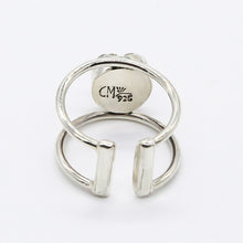 Cargar imagen en el visor de la galería, Anillo ajustable de doble aro con Pirita.