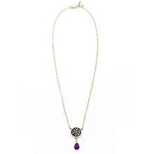 Cargar imagen en el visor de la galería, Collar de cadena con dije de Árbol de la Vida y Amatista.