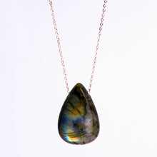 Cargar imagen en el visor de la galería, Collar de cadena con Labradorita.