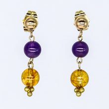 Cargar imagen en el visor de la galería, Arete de Citrino y Amatista.