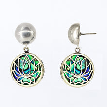 Load image into Gallery viewer, Half ball earring and Lotus Flower with Shell.