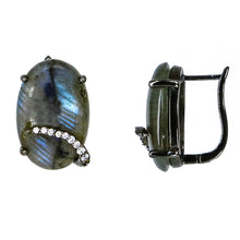 Load image into Gallery viewer, Labradorite and Zirconia earring.