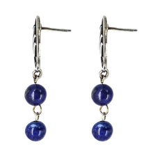 Load image into Gallery viewer, Lotus Flower earring with Lapis Lazuli.