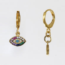 Load image into Gallery viewer, Earring with Protective Eye and crystals.