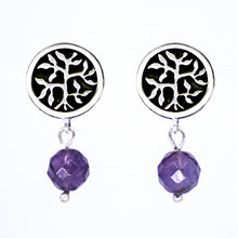 Load image into Gallery viewer, Tree of Life earring with Amethyst