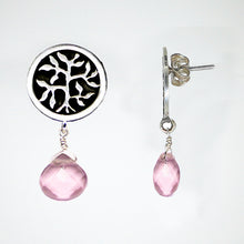 Load image into Gallery viewer, Tree of Life Earring with Rose Quartz