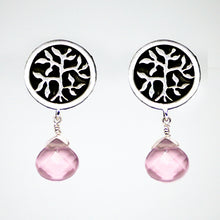 Load image into Gallery viewer, Tree of Life Earring with Rose Quartz
