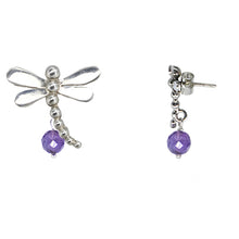 Load image into Gallery viewer, Dragonfly earring with Amethyst
