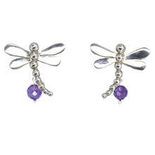 Load image into Gallery viewer, Dragonfly earring with Amethyst