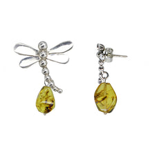 Cargar imagen en el visor de la galería, Arete de libélula con Ámbar