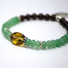 Cargar imagen en el visor de la galería, Pulsera Ámbar, Aventurina, Granate, Plata y OM.