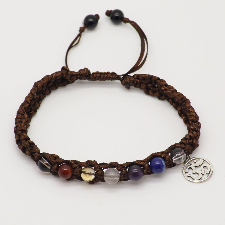 Energy balancing bracelet with gemstones for 7 Chakras. Men