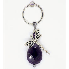 Load image into Gallery viewer, Amethyst Pendant with Dragonfly and OM symbol
