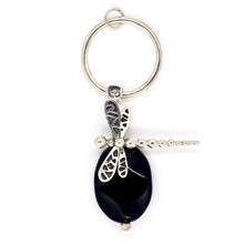 Load image into Gallery viewer, Onyx Pendant with Dragonfly and OM symbol
