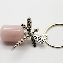Load image into Gallery viewer, Rose Quartz Pendant with Dragonfly and OM symbol
