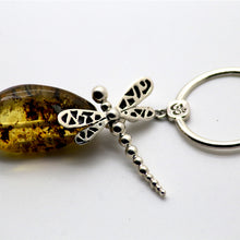 Load image into Gallery viewer, Amber Pendant with Dragonfly and OM symbol
