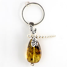 Load image into Gallery viewer, Amber Pendant with Dragonfly and OM symbol
