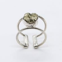 Load image into Gallery viewer, Pyrite double Adjustable hoop ring.
