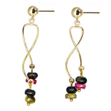 Load image into Gallery viewer, Spiral earring with Tourmaline.
