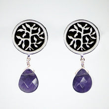 Load image into Gallery viewer, Tree of Life earring with Amethyst
