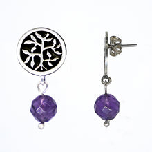 Load image into Gallery viewer, Tree of Life earring with Amethyst
