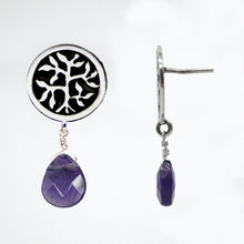 Load image into Gallery viewer, Tree of Life earring with Amethyst
