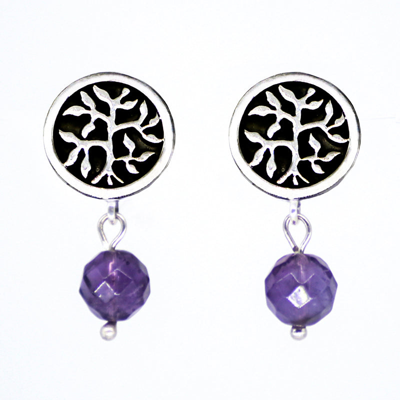 Tree of Life earring with Amethyst